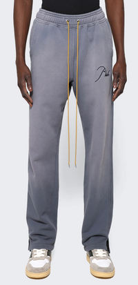 RHUDE Authentic Men's Sundry Steele Heavyweight Embroidered Logo Sweatpants MD MSRP: $765.00