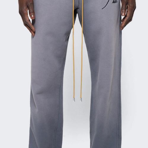 RHUDE Authentic Men's Sundry Steele Heavyweight Embroidered Logo Sweatpants MD MSRP: $765.00