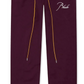 RHUDE Authentic Men's Heavyweight Embroidered Logo Sweatpants Burgundy MD MSRP: $765.00