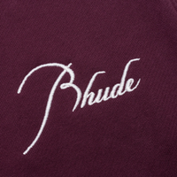 RHUDE Authentic Men's Heavyweight Embroidered Logo Sweatpants Burgundy LG MSRP: $765.00