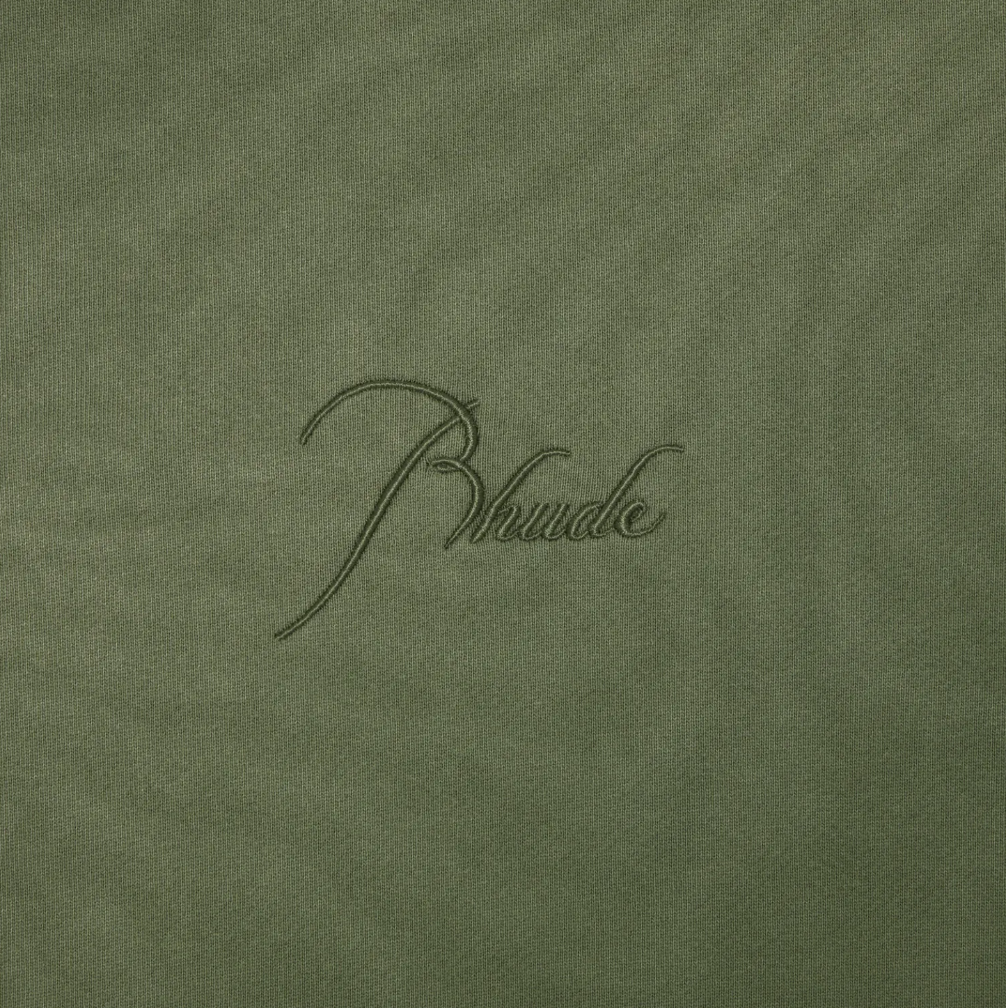 RHUDE Authentic Men's Sundry Olive Heavyweight Embroidered Quarter Zip Sweatshirt XL - MSRP: $750