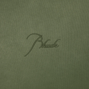 RHUDE Authentic Men's Sundry Olive Heavyweight Embroidered Quarter Zip Sweatshirt XL - MSRP: $750