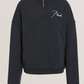 RHUDE Authentic Men's Vintage Black Heavyweight Embroidered Quarter Zip Sweatshirt XL - MSRP: $750