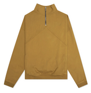 RHUDE Authentic Men's Mustard Heavyweight Embroidered Quarter Zip Sweatshirt SM - MSRP: $750