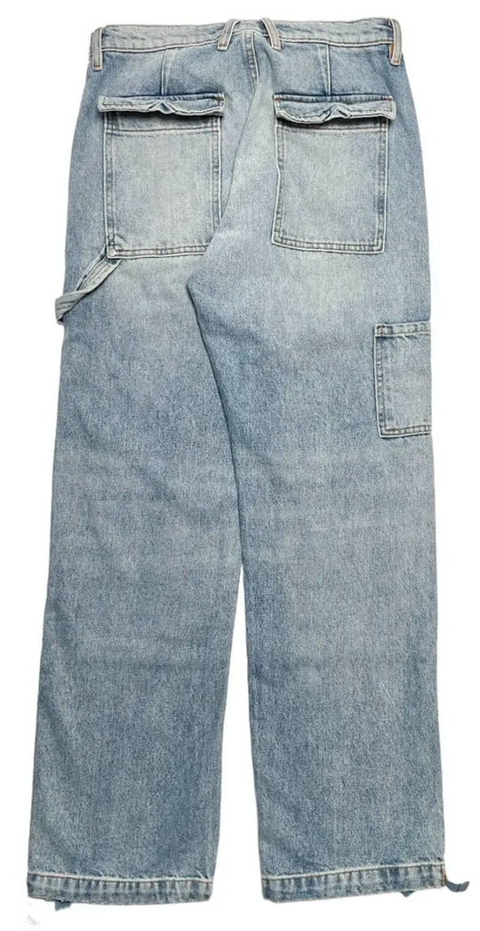 RHUDE Authentic Reza Denim Double Knee Indigo Pants Mens Size Large MSRP:$975.00