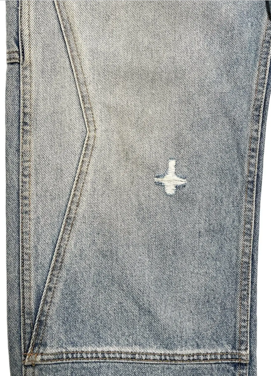 RHUDE Authentic Reza Denim Double Knee Indigo Pants Mens Size Small MSRP:$975.00