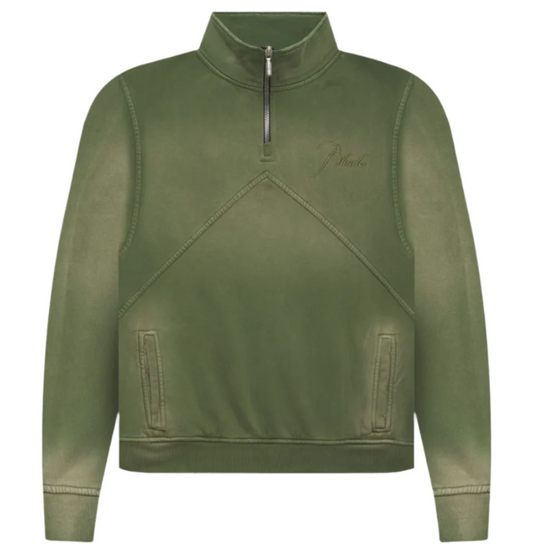 RHUDE Authentic Men's Sundry Elephant Heavyweight Embroidered Quarter Zip Sweatshirt XXL - MSRP: $750
