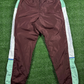 BAPE Authetic Men's Burgundy Turquoise Striped Men's Track Pants - Size Small