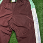 BAPE Authetic Men's Burgundy Turquoise Striped Men's Track Pants - Size Small
