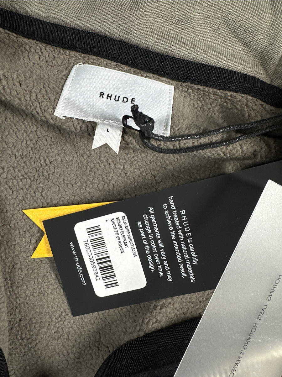 Rhude 'Sundry Elephant' Men's Full-Zip Hoodie (Minor Flaw) Brand New - Size Large