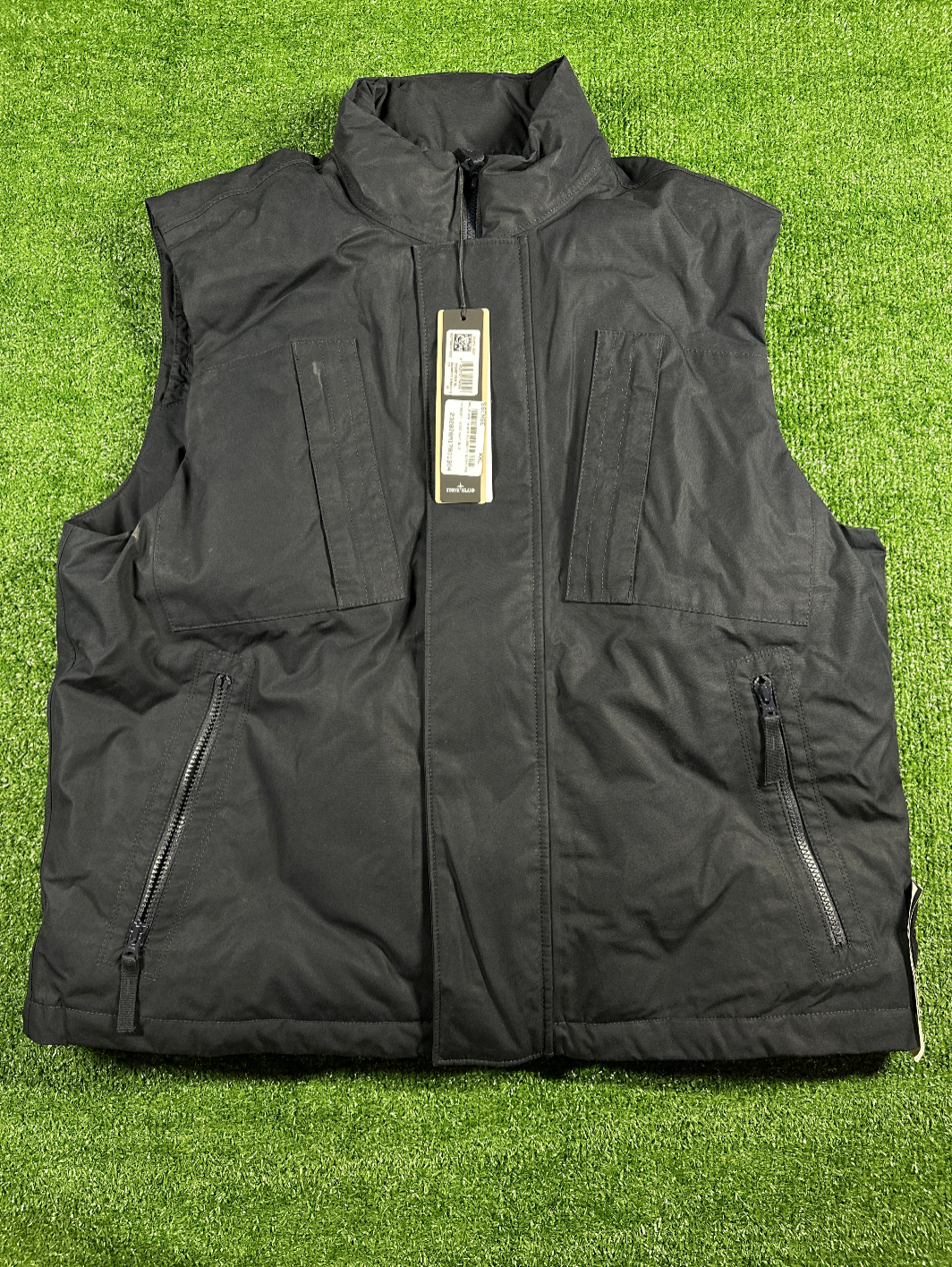 Stone Island Giubbotto Maniche Navy Blue Puffer Men's Full-Zip Vest - Size XXL