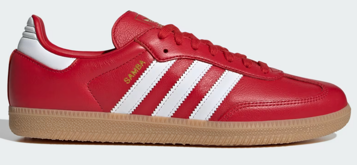 Adidas Samba OG 'Red/White Gum Bottom' Sneakers - Size 8.5M