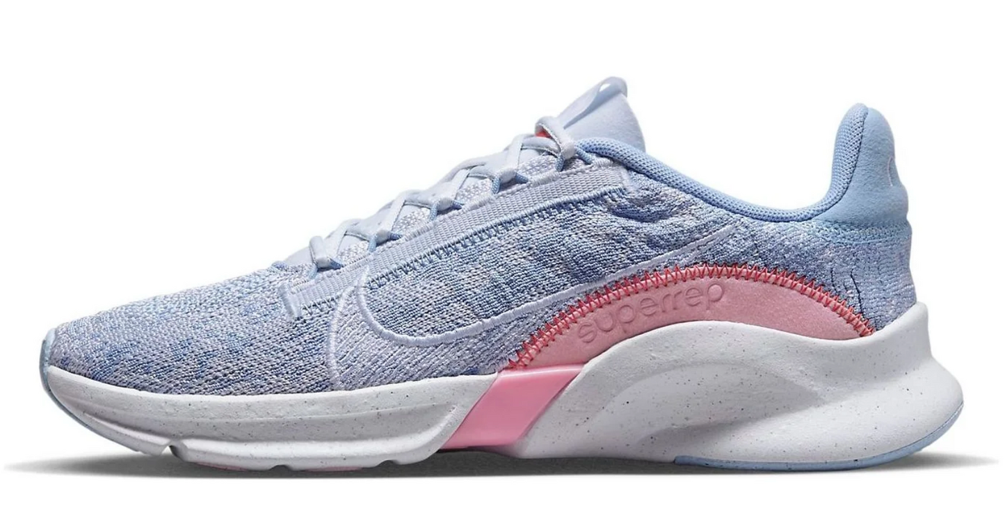 Nike Women's SuperRep Go Flyknit Next Nature 'Grey/Pink' Sneakers - Size 6W