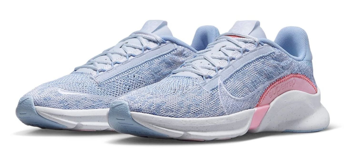 Nike Women's SuperRep Go Flyknit Next Nature 'Grey/Pink' Sneakers - Size 6W