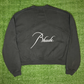 RHUDE Authentic Embroidered Crewneck Sweater-Vintage Black- Size Large MSRP:$680.00