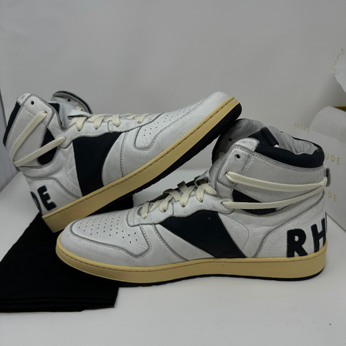 RHUDE Authentic Rhecess High Sneaker 'White Black' MSRP $685.00 Size 7 Mens Shoe