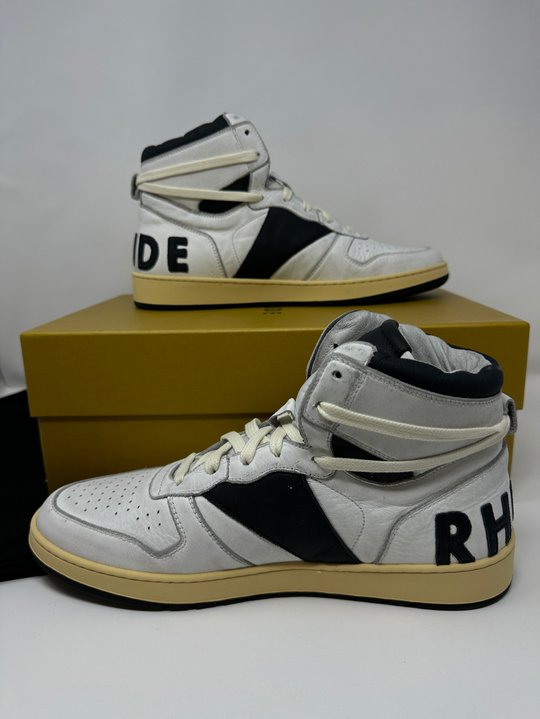 RHUDE Authentic Rhecess High Sneaker 'White Black' MSRP $685.00 Size 10 Mens Shoe
