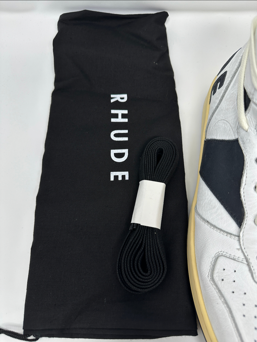 RHUDE Authentic Rhecess High Sneaker 'White Black' MSRP $685.00 Size 7 Mens Shoe