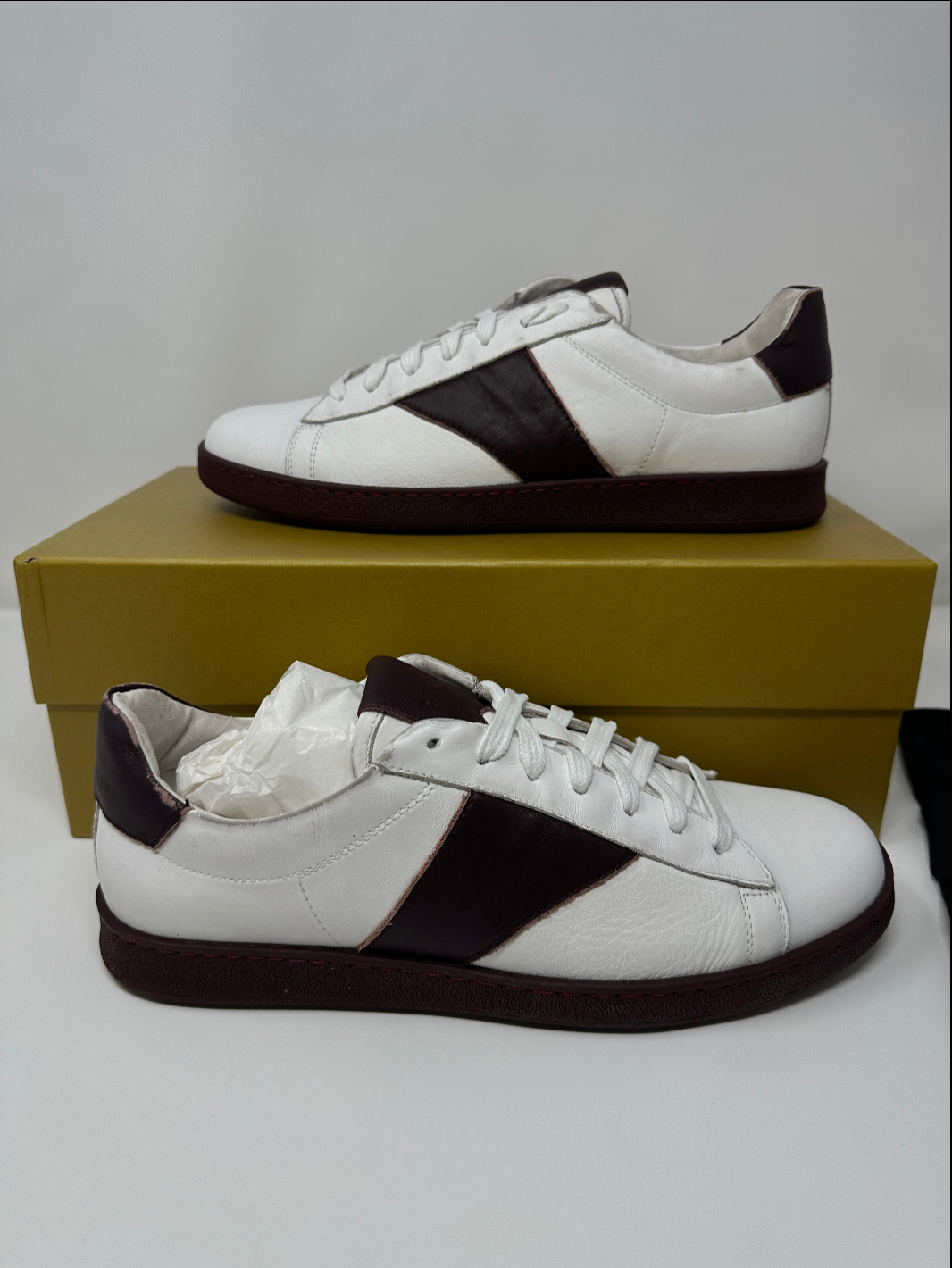 Rhude Court Shoe - White/Maroon MSRP $670