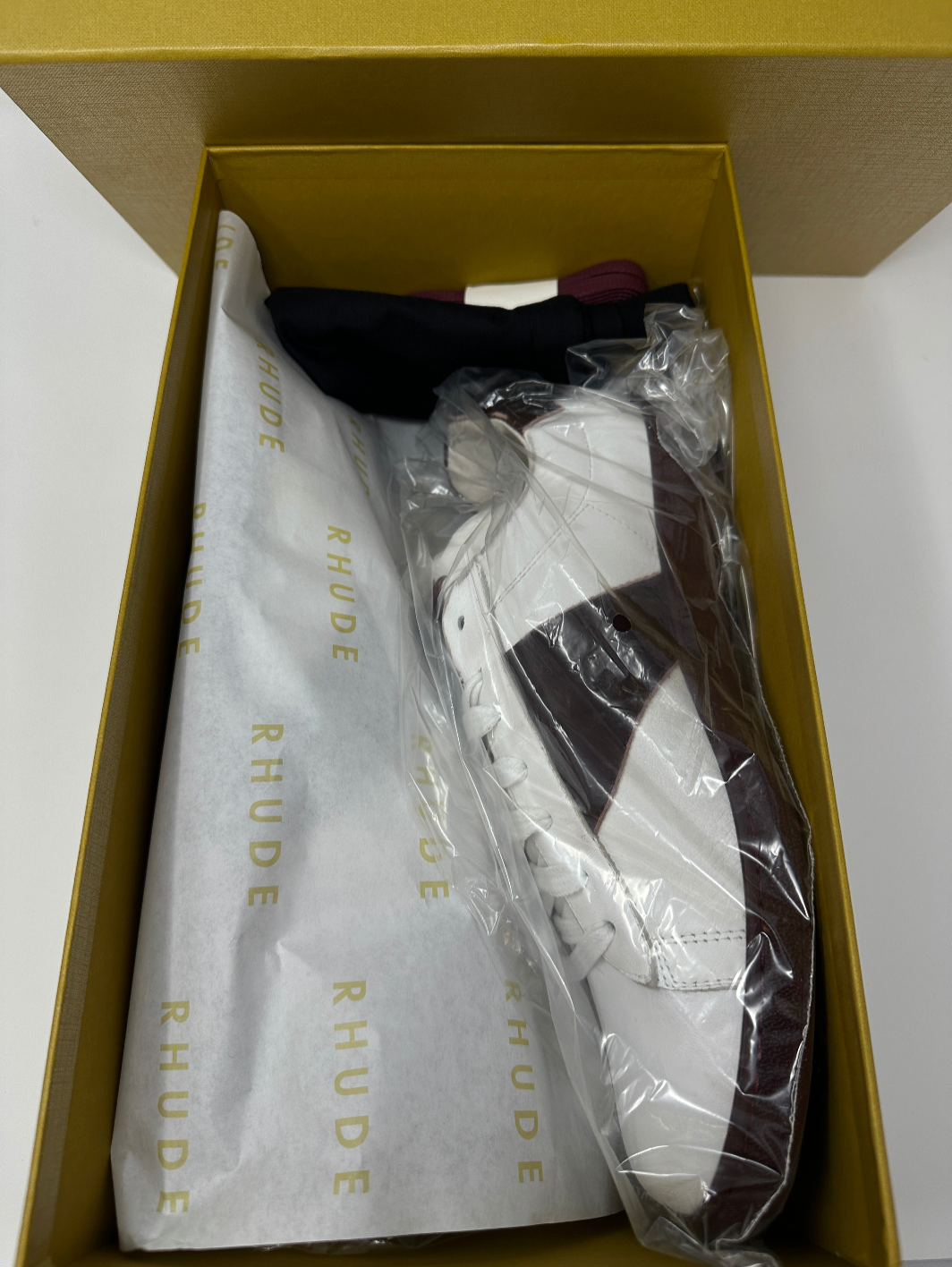 Rhude Court Shoe - White/Maroon MSRP $670