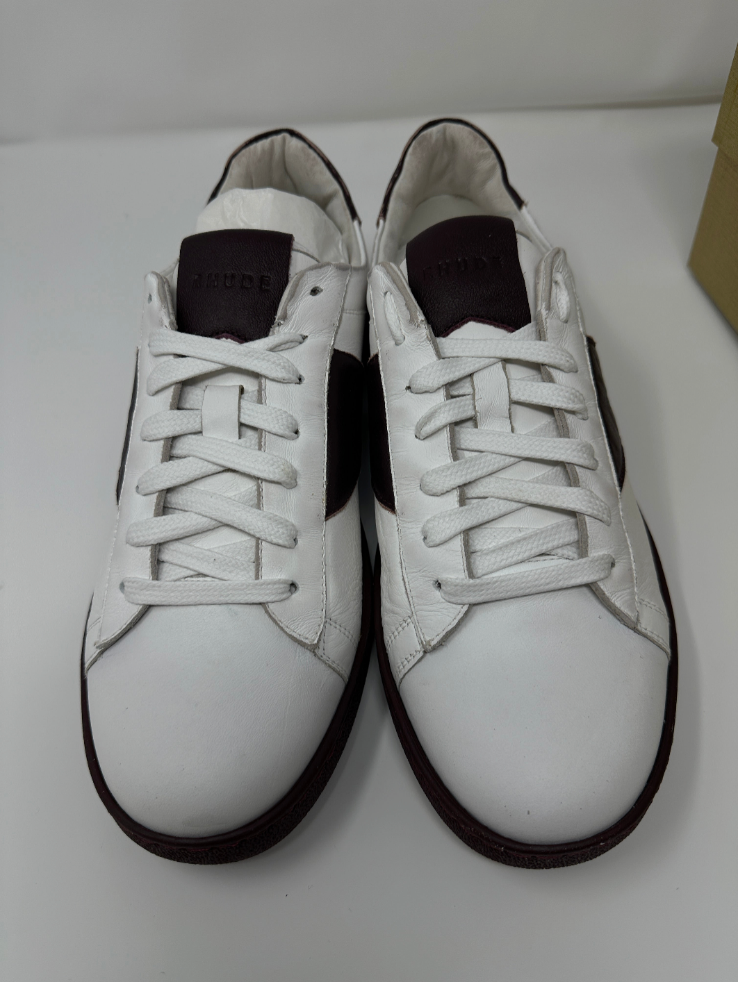 Rhude Court Shoe - White/Maroon MSRP $670