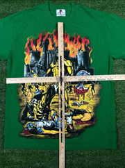 Warren Lotas X Designer 'Castle Siege' Green S/S T-Shirt - Size Medium