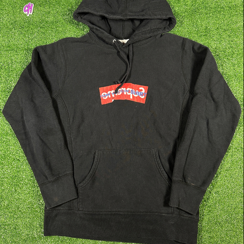 Supreme CDG SS17 Box Logo Pullover Hoodie (Damaged) - Size Medium