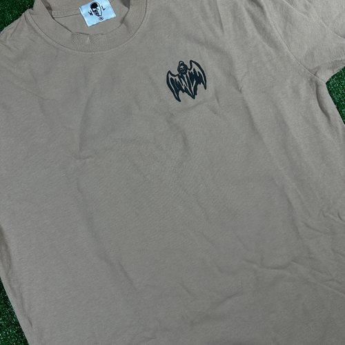 Warren Lotas 'Bat Logo' Men's Tan S/S T-Shirt - Size Medium
