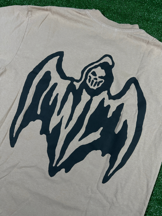 Warren Lotas 'Bat Logo' Men's Tan S/S T-Shirt - Size Medium