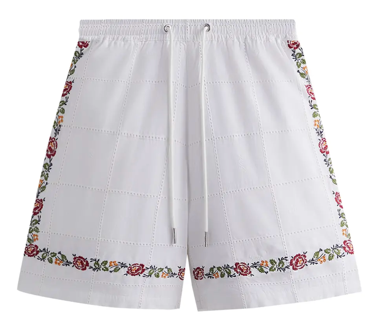 Kith Windowpane Eyelet Active Short 'White' Size Medium BRAND NEW