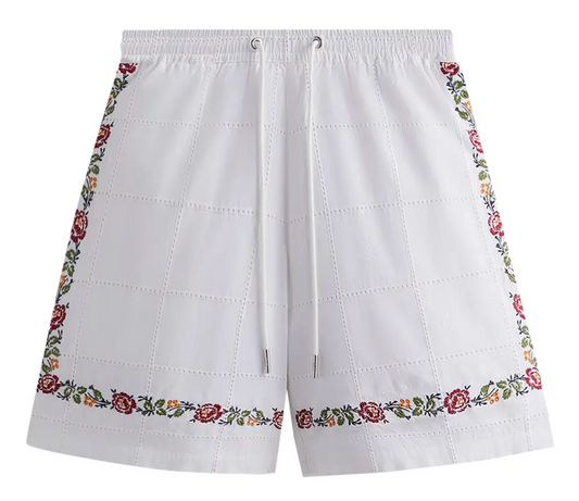 Kith Windowpane Eyelet Active Short 'White' Size Medium BRAND NEW
