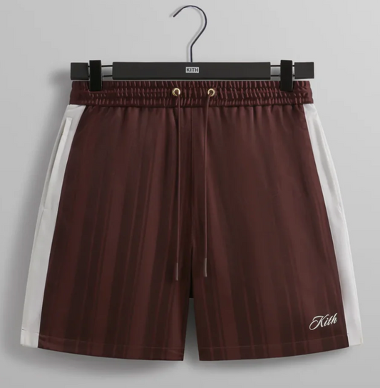 Kith Pinstripe Tricot Active Men's Shorts - Magma Red - Size Medium