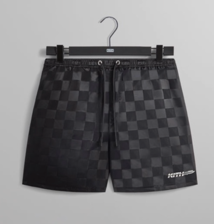 Kith Checkered Satin Collins Men's Shorts - Size Small