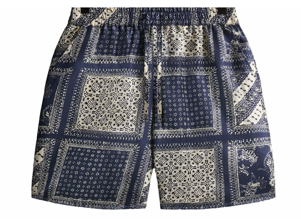 Kith Silk Twill Lewis Men's Shorts - Vista Navy - Size Small