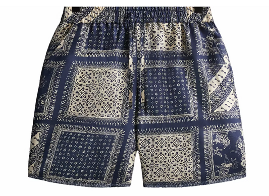 Kith Silk Twill Lewis Men's Shorts - Vista Navy - Size Small