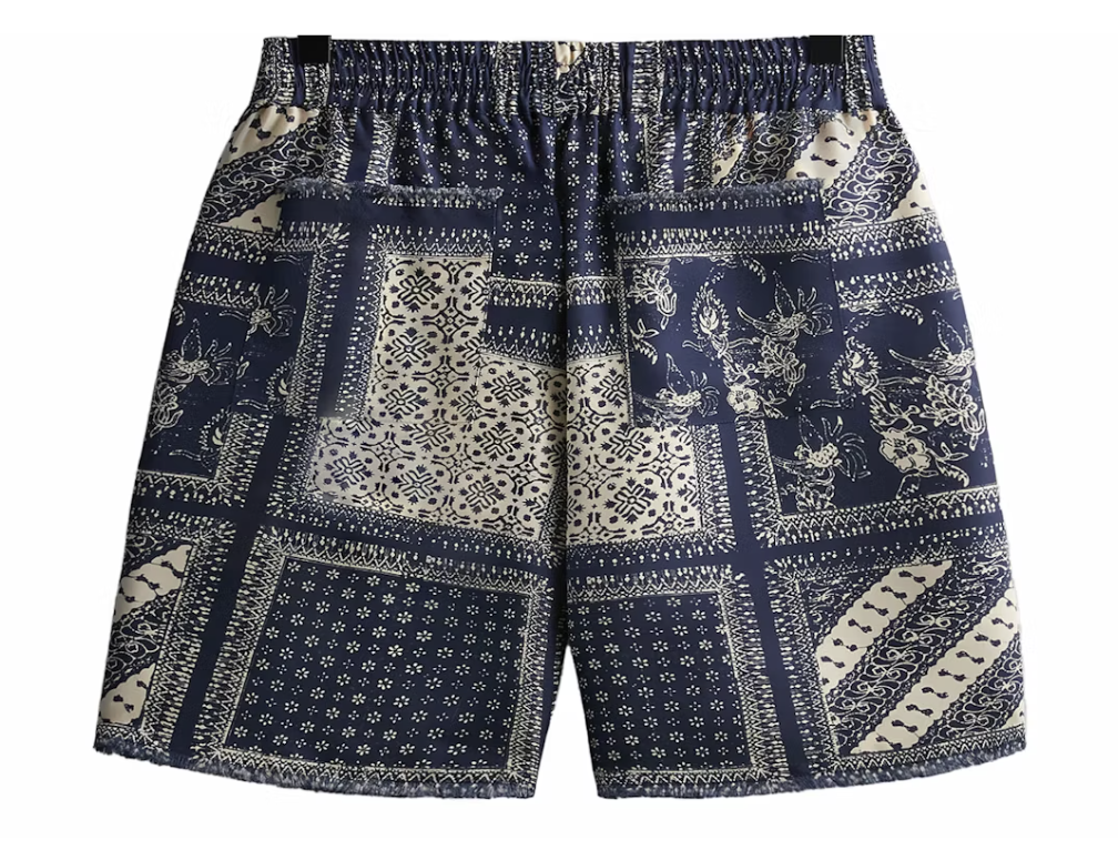 Kith Silk Twill Lewis Men's Shorts - Vista Navy - Size Small