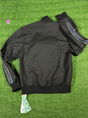 Off-White Full-Zip 'Shimmer Logo' Striped Bomber Jacket - Size XL