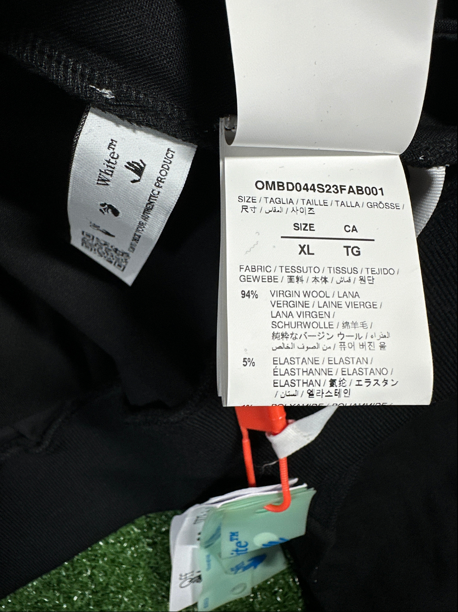 Off-White Full-Zip 'Shimmer Logo' Striped Bomber Jacket - Size XL