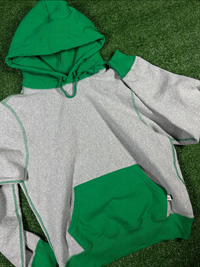 Noah NY Color Block 'Grey/Kelly Green' Pullover Hoodie - Size Small