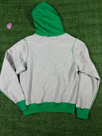 Noah NY Color Block 'Grey/Kelly Green' Pullover Hoodie - Size Small