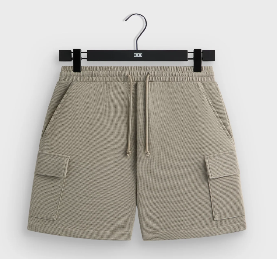 Kith Micro Waffle Fairfax Cargo Shorts Sandrift Size XL BRAND NEW
