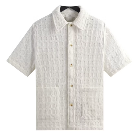 Kith Honeycomb Dobby Boxy Collared Overshirt Skill Size Small BRAND NEW