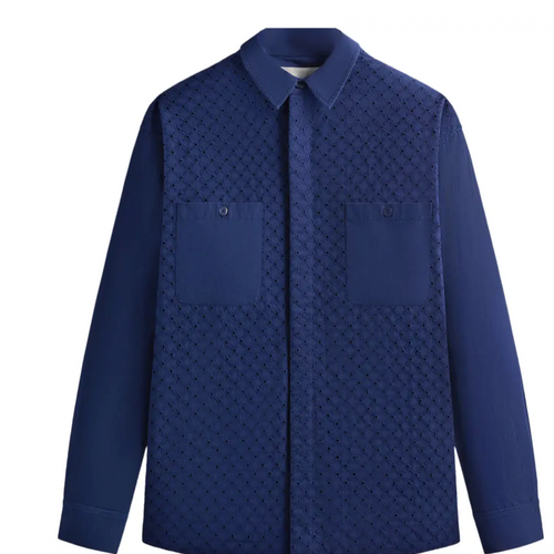 Kith Lattice Floral Long-Sleeve Apollo Shirt 'Cave' Size Small