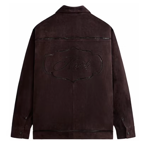 Kith Ladder Stitch Suede Boxy Collared Overshirt Brown Size Small