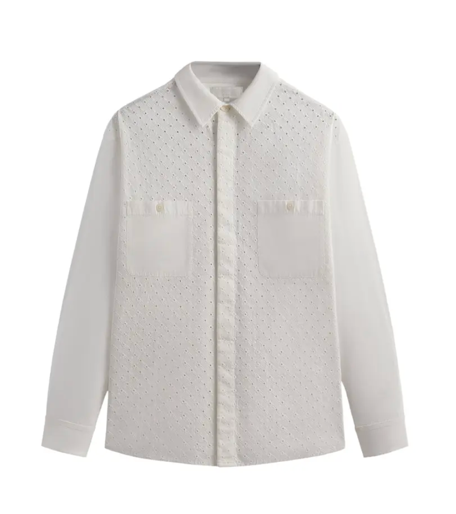 Kith Lattice Floral Long-Sleeve Apollo Shirt 'Silk' Size Small BRAND NEW