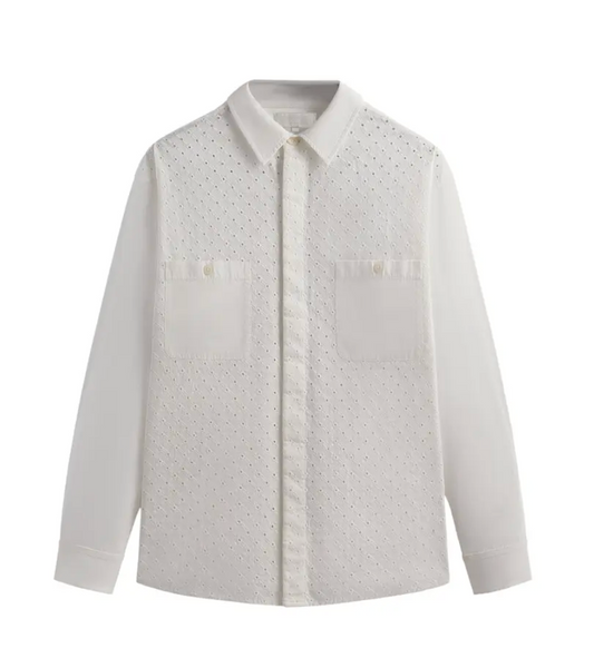 Kith Lattice Floral Long-Sleeve Apollo Shirt 'Silk' Size Small BRAND NEW