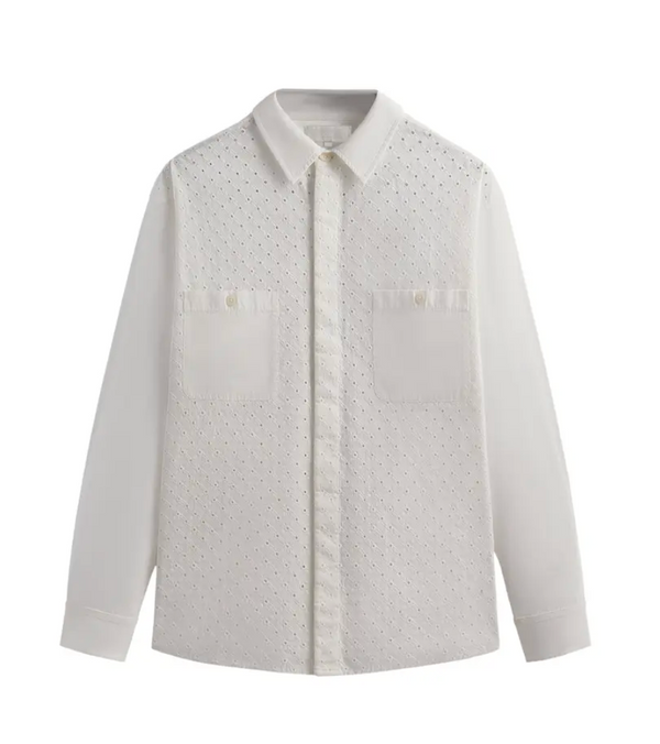 Kith Lattice Floral Long-Sleeve Apollo Shirt 'Silk' Size Small
