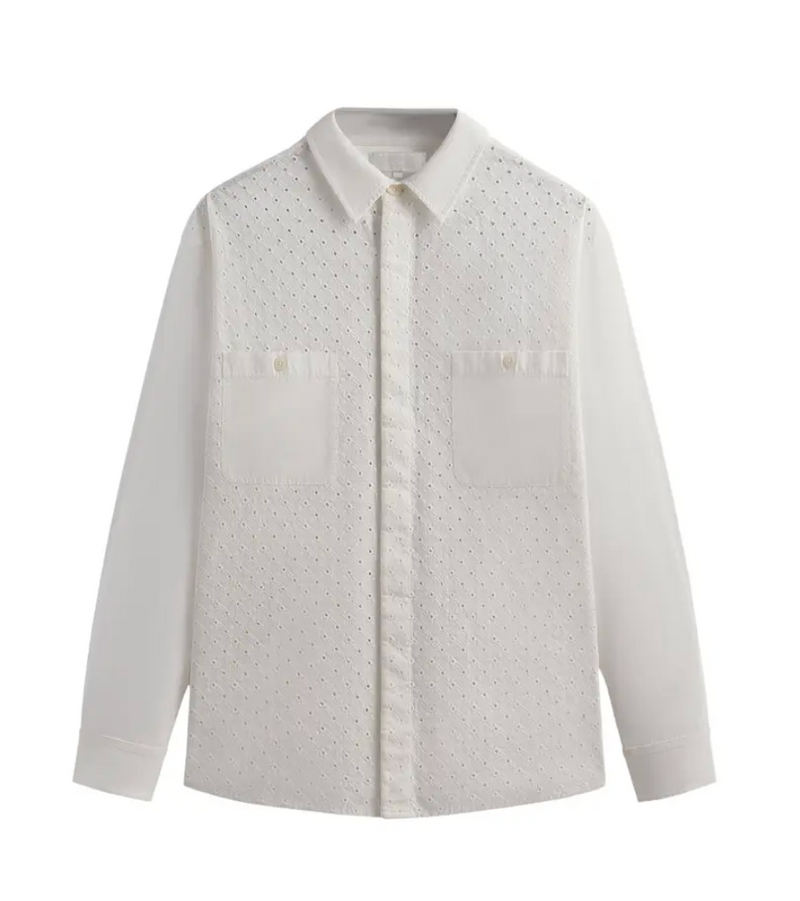 Kith Lattice Floral Long-Sleeve Apollo Shirt 'Silk' Size Small