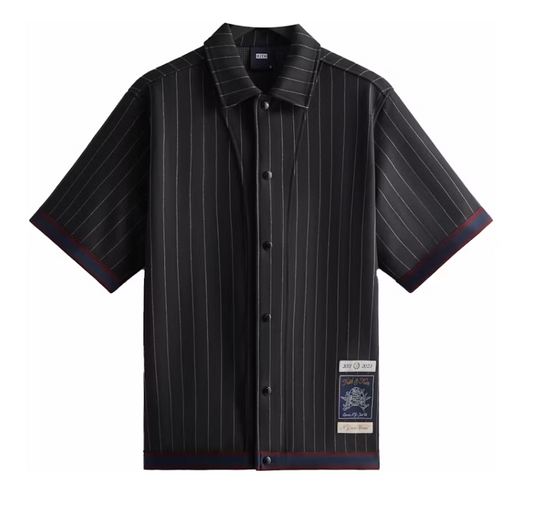 Kith Pinstripe Woodpoint Shooting Shirt Black Size Small Mens BRAND NEW