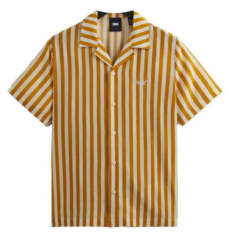 Kith Striped Thompson Camp Collar Shirt Flash Size Small